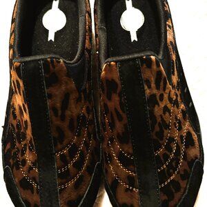 Easy Spirit Traveltime Clogs Brown Leopard Spots Size 9W NIB Orig. $69 Slip On